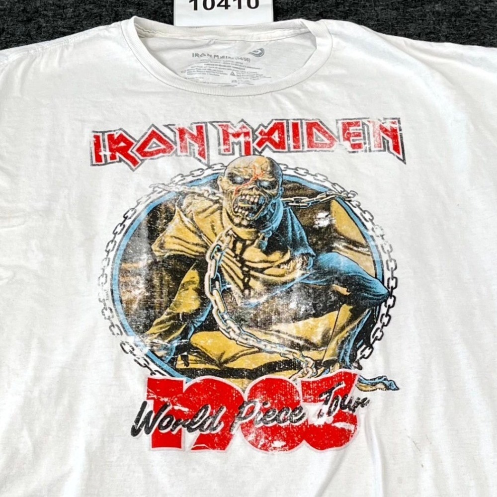 Iron Maiden World Piece Tour 1983 Graphic T-Shirt White Mens 3XL Heavy Metal